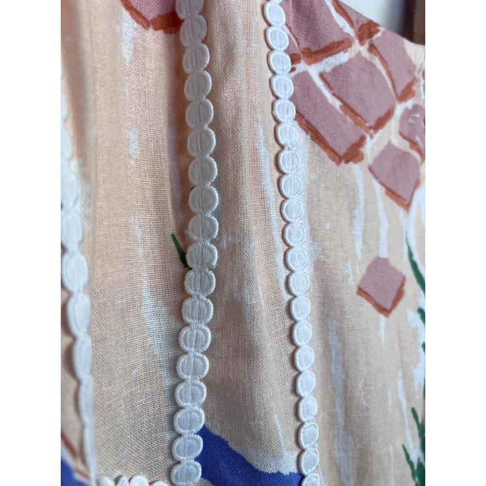 Christian Lacroix Midi Dress Cotton Blend Sleeveless Resort Peach Pink W's Large - Picture 12 of 15